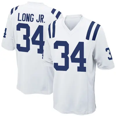 Men's Game David Long Jr. Indianapolis Colts White Jersey