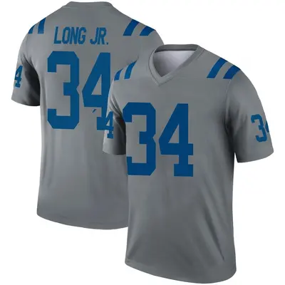 Men's Legend David Long Jr. Indianapolis Colts Gray Inverted Jersey