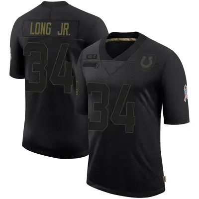 Men's Limited David Long Jr. Indianapolis Colts Black 2020 Salute To Service Jersey