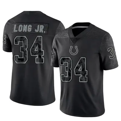 Men's Limited David Long Jr. Indianapolis Colts Black Reflective Jersey