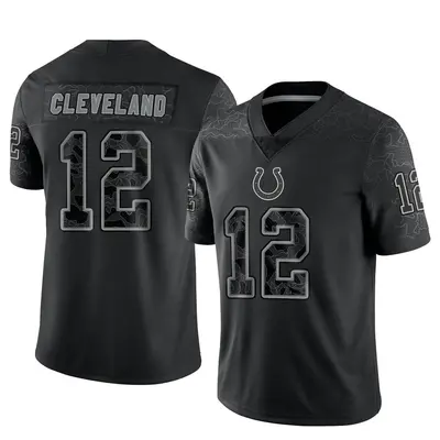 Men's Limited Tyrie Cleveland Indianapolis Colts Black Reflective Jersey