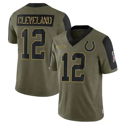 Men's Limited Tyrie Cleveland Indianapolis Colts Olive 2021 Salute To Service Jersey