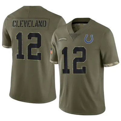 Men's Limited Tyrie Cleveland Indianapolis Colts Olive 2022 Salute To Service Jersey