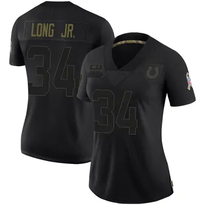 Women's Limited David Long Jr. Indianapolis Colts Black 2020 Salute To Service Jersey