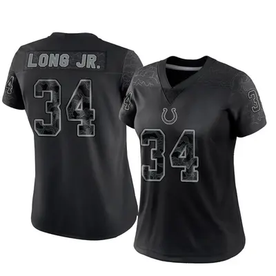 Women's Limited David Long Jr. Indianapolis Colts Black Reflective Jersey