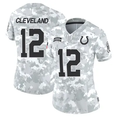 Women's Limited Tyrie Cleveland Indianapolis Colts Arctic Camo 2024 Salute to Service Jersey