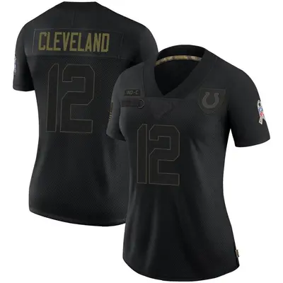 Women's Limited Tyrie Cleveland Indianapolis Colts Black 2020 Salute To Service Jersey