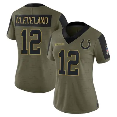 Women's Limited Tyrie Cleveland Indianapolis Colts Olive 2021 Salute To Service Jersey