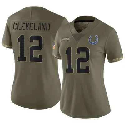 Women's Limited Tyrie Cleveland Indianapolis Colts Olive 2022 Salute To Service Jersey